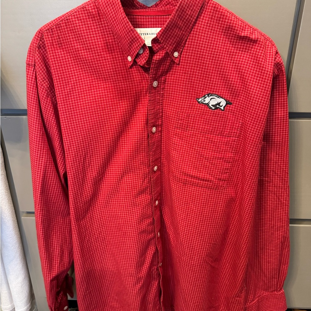 Cutter & Buck Red Checkered Men's Shirt